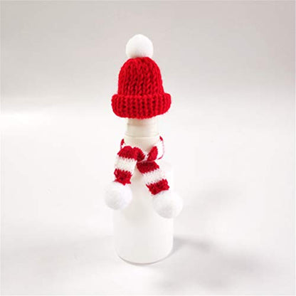Mini Christmas Scarf for Small Pets & Decor, Red & White Knitted Accessories