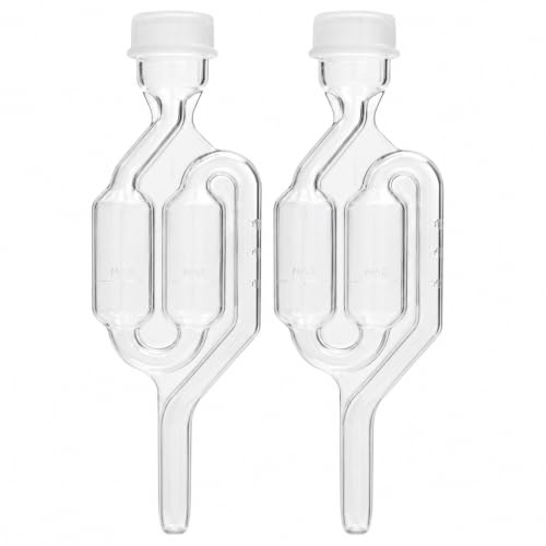 2-Pack Twin Bubble Airlocks for Fermentation of Beer Wine Cider & Kombucha