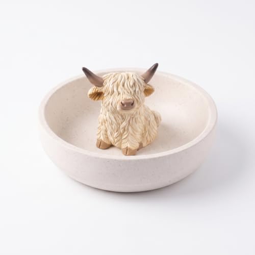 Highland Cow Jewelry Dish Holder - Rustic Ring Tray with Color-2