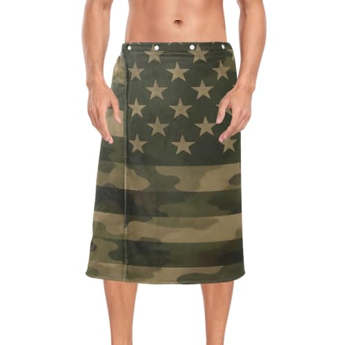 Men's Camo Sauna Towel with Adjustable Waistband 60x28 in