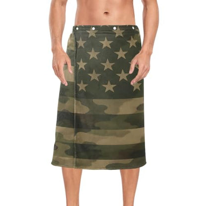 Men's Camo Sauna Towel with Adjustable Waistband 60x28 in