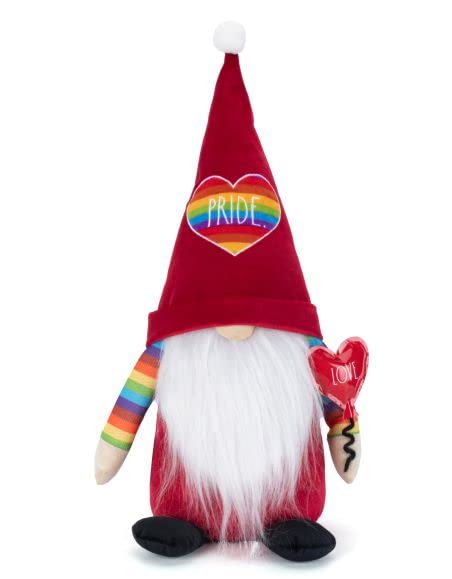 Rae Dunn Valentine's Day Gnome - Holiday Decor Seasonal Decorations - Scandinavian Nordic Tomte Nisse Plush Figurine - 19" Elf with Beard Ornament for Shelf (Pride (Valentine Gnome))