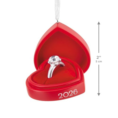 Engagement Ring Christmas Ornament 2026 - Red Box Holiday Decor