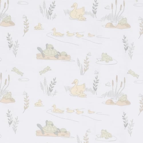 Froggy & Friends Baby Fitted Crib Sheet - 100% Cotton, Gender Neutral