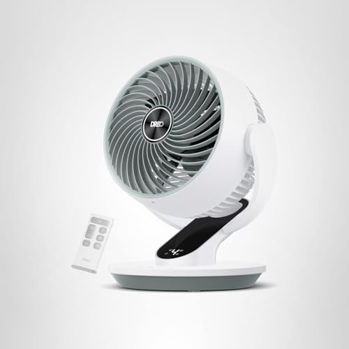 DREO Oscillating Fan for Bedroom, 13 Inch Quiet Table Fans for Home Whole Room, 70ft Powerful Airflow, Desk Air Circulator Fan with Remote, 120° Adjustable Tilt, 4 Speeds, 8H Timer, for Office Desktop