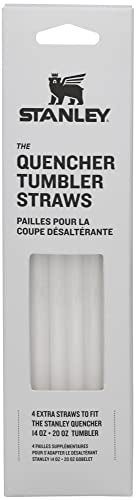 Stanley Adventure Quencher Travel Tumbler Straws | 14 OZ to 20 OZ | 4-Pack Clear