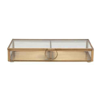 Creative Co-Op Brass & Glass Display Box