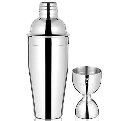 Cocktail Shaker and Jigger Set - 24oz & 2oz Bartender Barware Kit