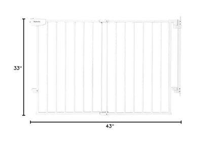 Babelio 29-43" No Bottom Bar Baby Gate for Stairs, Safety Pet Gates with Large Walk Thru Door, Hardware Mount Dog Gate for The House and Doorways, White