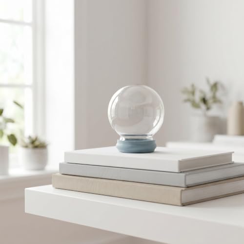 Glass Snow Globe Kit 3 Pieces with Rubber Base Dome for DIY Christmas Decorations