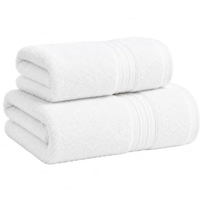 White 800 GSM Cotton Bath Towels 2 Pack - Ultra Soft & Absorbent