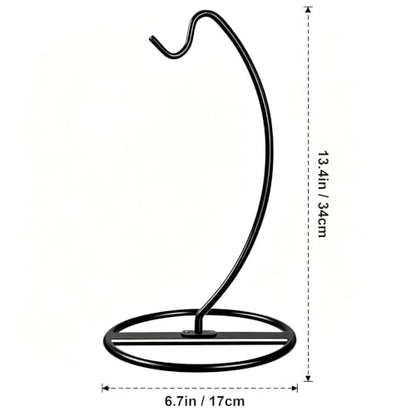 Black Banana Holder Stand - Heavy Duty Rustproof Fruit Hook for Kitchen Countertop Organization