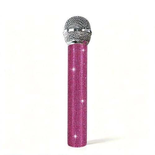 Darkred Sparkly Fake Microphone Prop for Halloween Party Cosplay
