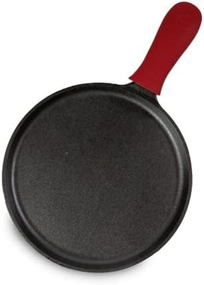 Lodge Cast Iron Griddle - Durable Non-Stick Cooking Surface | 10.5" | Black/Red