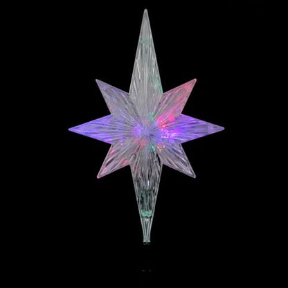 Lighted LED Color Changing Christmas Tree Topper - Star, Multi Lights, 11 Inches
