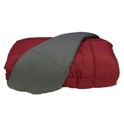 Reversible Down Alternative Comforter Twin Size Burgundy & Grey - Hypoallergenic Bedding