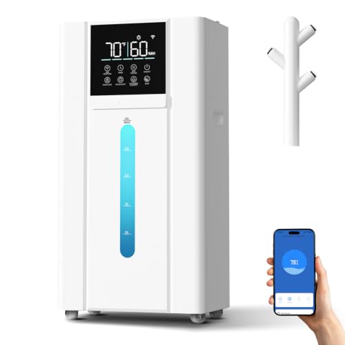 Smart Humidifier for Large Rooms with App Control, 4.8Gal Top Fill, White