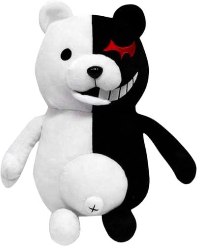 Monokuma Plush Pillow - Black and White Anime Stuffed Toy for Cosplay & Home Decor 9.84 Inch