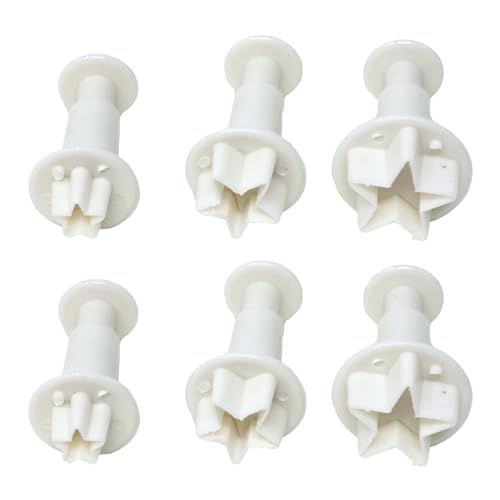 Star Shaped Mini Embossing Molds - 2 Set Plastic Cookie Cutters for Cake Decorating