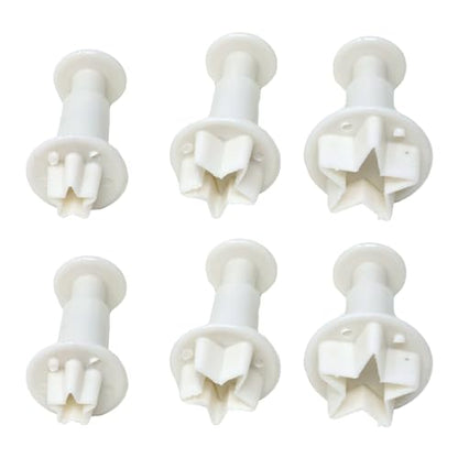Star Shaped Mini Embossing Molds - 2 Set Plastic Cookie Cutters for Cake Decorating