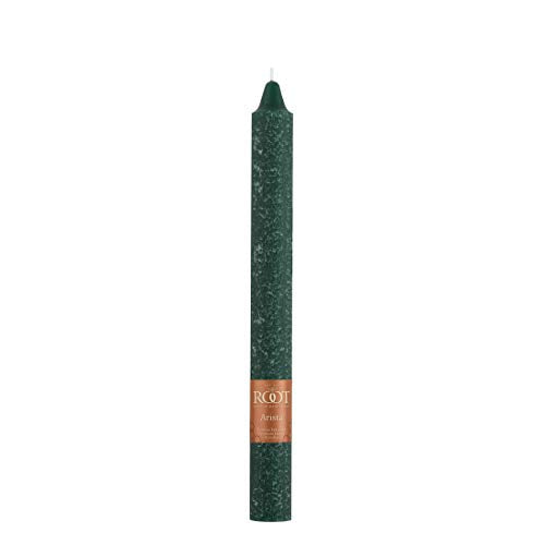 Dark Green Rustic Unscented Dinner Candles - 12 Pack, 9-Inch