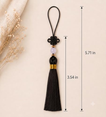 Hanbok Norigae Black Tassel Charm Ornament - Traditional Korean Decor