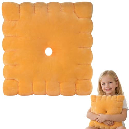 Cheese Snack Plush Pillow - Velvet Food-Shaped Cushion, Yellow, 10.24 Inch