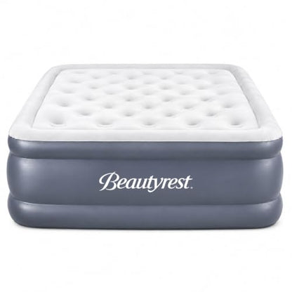 Queen Size Air Mattress with Auto Pump - 24 Inch Tall, Soft Flocked Top