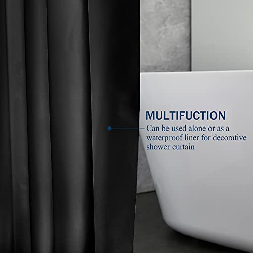 downluxe Shower Curtain Liner, PEVA Plastic Shower Liner with 3 Magnets, 72" x 72" Waterproof Bathroom Curtain, Grey, 1 Pack