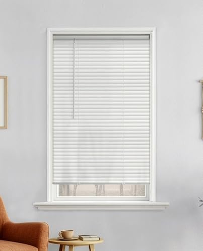 Cordless Light Window Blinds - 30W x 64L White, Easy to Install