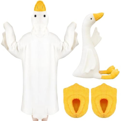 Halloween Goose Hoodie Pajamas with Slippers - Oversized Costume Set