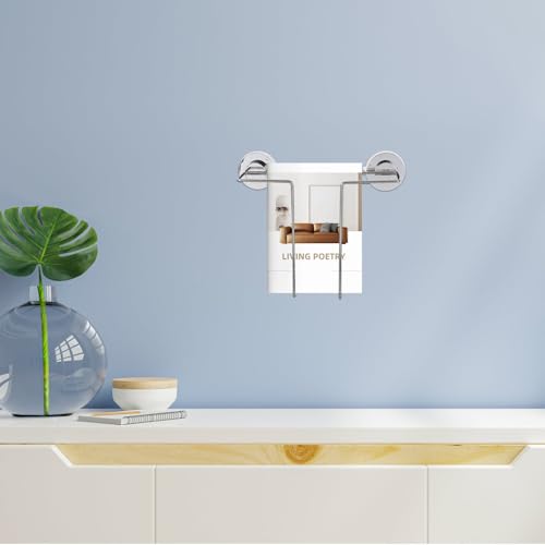 Stainless Steel Wall-Mount Magazine Holder with Suction Cup