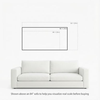 Geometric Abstract Canvas Wall Art - Black, Gold, Gray, Beige - 48 x 24 Inches