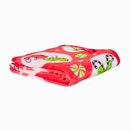 Franco Collectibles The Grinch by Dr. Seuss Holiday Christmas Super Soft Cozy Plush Throw, 40 in x 50 in, (Officially Licensed Product)