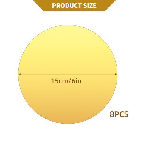 8PCS 6-Inch Gold Round Acrylic Mirrors for Centerpieces Wall Decor Candle Trays