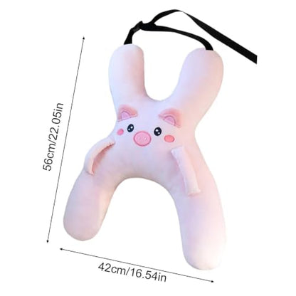 Kids Car Travel Pillow H-Shaped Neck Support Headrest with Seatbelt Strap - Variation A