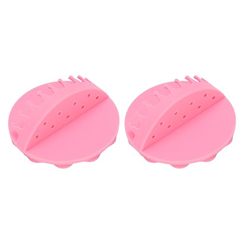 Pink Silicone Wall Mount Hair Collector with Strong Suction - 2 Pieces