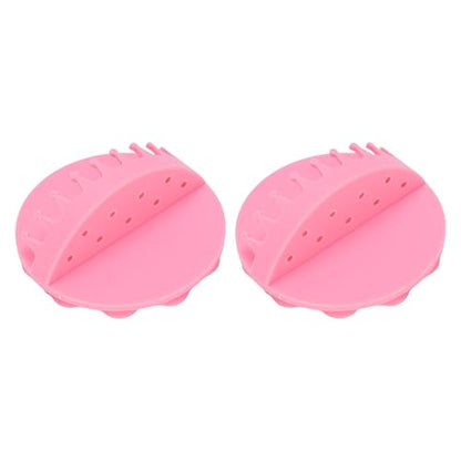 Pink Silicone Wall Mount Hair Collector with Strong Suction - 2 Pieces