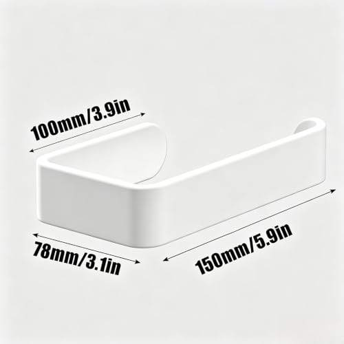White Adhesive Curtain Holdbacks - No Drill, Damage-Free Peel & Stick, 2 Pack