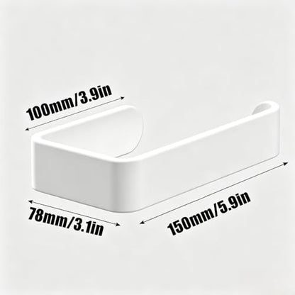 White Adhesive Curtain Holdbacks - No Drill, Damage-Free Peel & Stick, 2 Pack