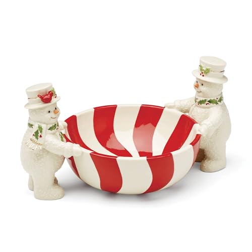 Lenox Ivory Porcelain Candy Dish with Gold Accents - Treat Bowl, Holly Days Collection
