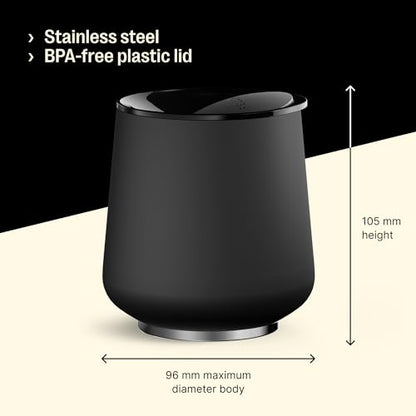 Fellow 12 oz Ruby Wine Tumbler - Insulated Stainless Steel Wine and Cocktail Tumbler with Ceramic Interior and Swivel Pebble Lid (Matte Black)