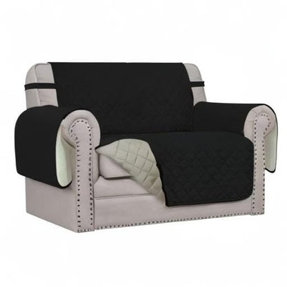 Easy-Going Oversized Chair Sofa Slipcover Reversible Sofa Cover Water Resistant Couch Cover Furniture Protector Cover with Elastic Straps for Pets Dog (Oversized Chair, Black/Beige)