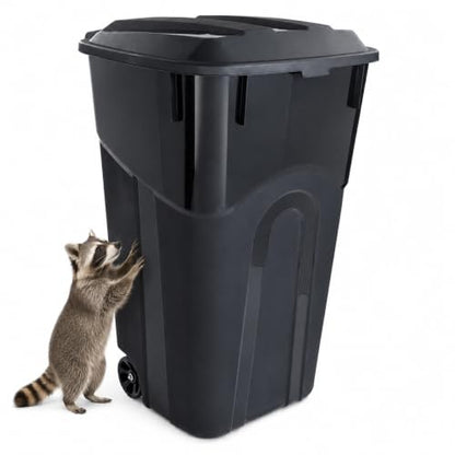 32-Gallon Heavy-Duty Wheeled Trash Can with Click-Lock Lid - Outdoor Use