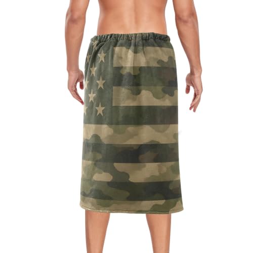 Men's Camo Sauna Towel with Adjustable Waistband 60x28 in