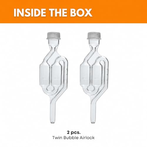2-Pack Twin Bubble Airlocks for Fermentation of Beer Wine Cider & Kombucha