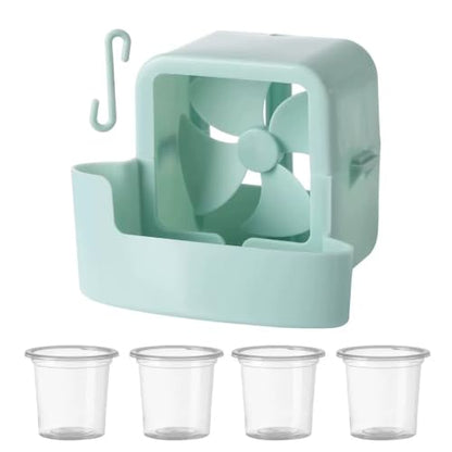 Portable Fan Ice Cooler Attachment with 4 Ice Cups - No Drill, Easy Install, Home Office Dorm