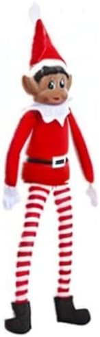 Skiennix Christmas Elf Behaving Badly Plush Toy - Naughty Bendy Doll | 12 Inches (Brown)