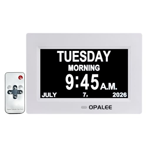 Senior Reminder Clock with Remote Control 7 Inch Large Font Digital Wall & Desk Mount - Variation of THIS listing