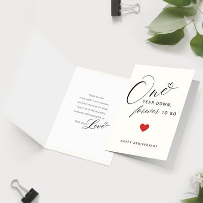 First Anniversary Card for Couples - One Year Celebration Gift Mu-392